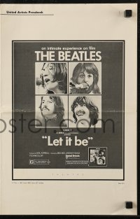 7h1263 LET IT BE pressbook 1970 Beatles, John Lennon, Paul McCartney, Ringo Starr, George Harrison