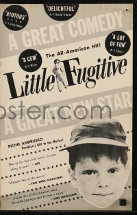 7h1265 LITTLE FUGITIVE pressbook 1953 Richie Andrusco runs away from home to Coney Island!