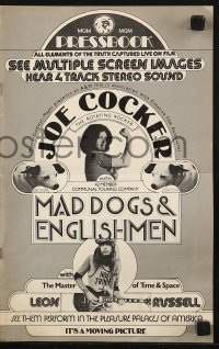 7h1268 MAD DOGS & ENGLISHMEN pressbook 1971 Joe Cocker & Leon Russell, rock 'n' roll!