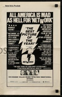 7h1276 NETWORK pressbook 1976 written by Paddy Cheyefsky, William Holden, Sidney Lumet classic!