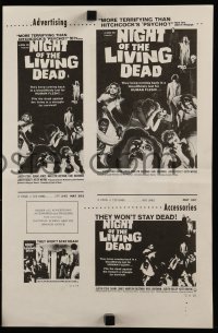 7h1279 NIGHT OF THE LIVING DEAD pressbook 1968 George Romero classic, they lust for human flesh!