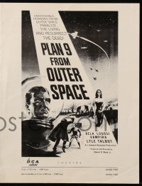 7h1284 PLAN 9 FROM OUTER SPACE pressbook 1958 directed by Ed Wood, arguably the worst movie ever!