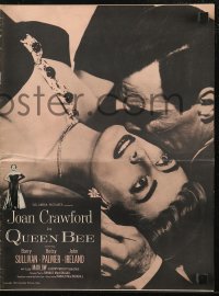 7h1287 QUEEN BEE pressbook 1955 cover sexy Joan Crawford being kissed by Barry Sullivan!