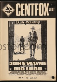 7h1293 RIO LOBO German pressbook 1971 directed by Howard Hawks, John Wayne, great cowboy images!