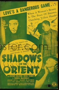 7h1305 SHADOWS OF THE ORIENT pressbook R1937 Esther Ralston, Regis Toomey & Asian smugglers!