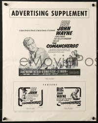7h0202 COMANCHEROS group of 2 pressbook supplements 1961 John Wayne, Whitman & Balin, Michael Curtiz!
