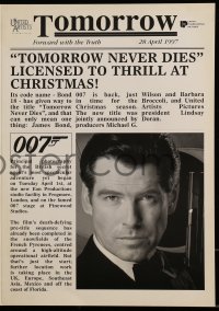7h1089 TOMORROW NEVER DIES promo brochure 1997 James Bond, includes uncut sheet of 4 postcards!