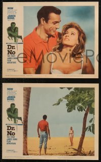 7h0732 DR. NO 4 11x14 REPRO photos 1990s Sean Connery as James Bond, like the 1962 lobby cards!
