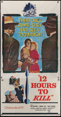 7j0525 12 HOURS TO KILL 3sh 1960 Barbara Eden, Nico Minardos, time was running out for two victims!