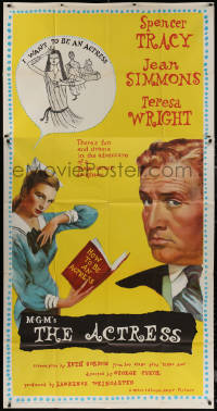 7j0530 ACTRESS 3sh 1953 art of Spencer Tracy & pretty stage-struck daughter Jean Simmons!