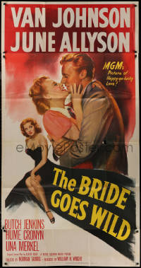 7j0556 BRIDE GOES WILD 3sh 1948 romantic art of Van Johnson & June Allyson + sexy Arlene Dahl!