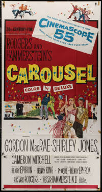 7j0566 CAROUSEL 3sh 1956 Shirley Jones, Gordon MacRae, Rodgers & Hammerstein musical!