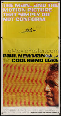 7j0574 COOL HAND LUKE 3sh 1967 Paul Newman prison escape classic, cool art by James Bama!