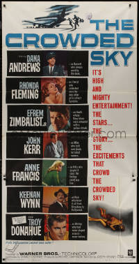 7j0577 CROWDED SKY 3sh 1960 Dana Andrews, Rhonda Fleming, airplane disaster thriller!