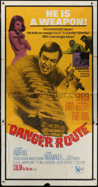 7j0581 DANGER ROUTE 3sh 1968 he's a government-issue weapon, but he can be used by women!