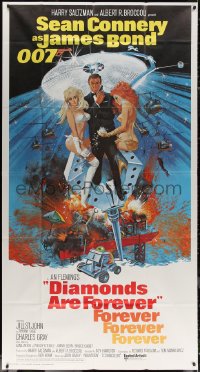 7j0584 DIAMONDS ARE FOREVER int'l 3sh 1971 Robert McGinnis art of Sean Connery as James Bond!