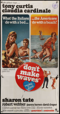 7j0588 DON'T MAKE WAVES int'l 3sh 1967 Tony Curtis with super sexy Sharon Tate & Claudia Cardinale!