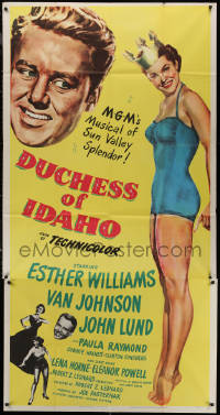 7j0590 DUCHESS OF IDAHO 3sh 1950 full-length sexy Esther Williams wearing swimsuit & crown!