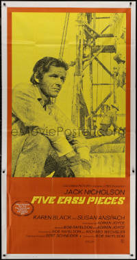 7j0603 FIVE EASY PIECES int'l 3sh 1970 great close up of Jack Nicholson, directed by Bob Rafelson!