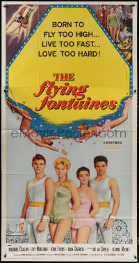 7j0604 FLYING FONTAINES 3sh 1959 Michael Callan, great image of the circus trapeze family!