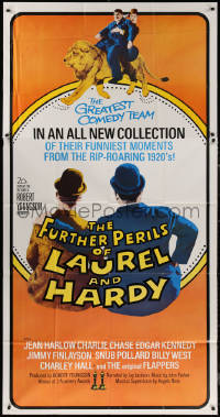 7j0608 FURTHER PERILS OF LAUREL & HARDY 3sh 1967 great image of Stan & Ollie riding lion!