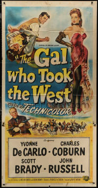 7j0609 GAL WHO TOOK THE WEST 3sh 1949 sexy Yvonne De Carlo, Charles Coburn, Scott Brady, western!