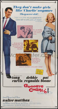 7j0620 GOODBYE CHARLIE 3sh 1964 Tony Curtis, sexy barely-dressed Debbie Reynolds, Pat Boone!