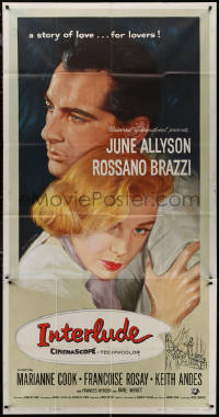 7j0643 INTERLUDE 3sh 1957 Douglas Sirk, close up art of Rossano Brazzi embracing June Allyson!