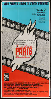 7j0644 IS PARIS BURNING int'l 3sh 1966 Rene Clement's Paris brule-t-il, World War II all-star cast!