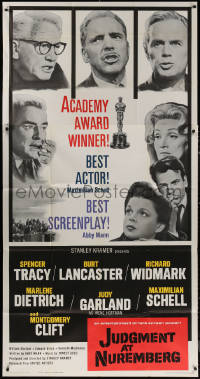 7j0647 JUDGMENT AT NUREMBERG 3sh R1962 Spencer Tracy, Judy Garland, Burt Lancaster, Marlene Dietrich