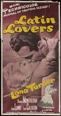7j0655 LATIN LOVERS 3sh 1953 best huge kiss close up of Lana Turner & Ricardo Montalban!