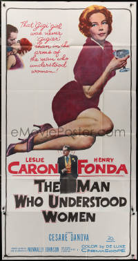 7j0673 MAN WHO UNDERSTOOD WOMEN 3sh 1959 sexy full-length Leslie Caron in the arms of Henry Fonda!
