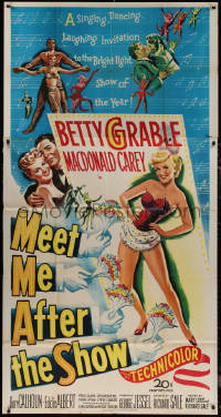 7j0678 MEET ME AFTER THE SHOW 3sh 1951 artwork of sexy dancer Betty Grable & top cast members!
