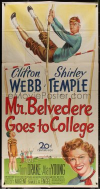 7j0686 MR. BELVEDERE GOES TO COLLEGE 3sh 1949 art of pole-vaulting Clifton Webb & Shirley Temple!
