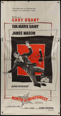 7j0697 NORTH BY NORTHWEST 3sh 1959 Alfred Hitchcock classic w/ Cary Grant & Eva Marie Saint, rare!