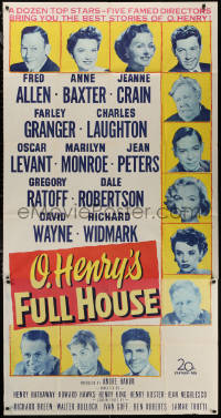 7j0699 O HENRY'S FULL HOUSE 3sh 1952 Fred Allen, Anne Baxter, Jeanne Crain & young Marilyn Monroe!