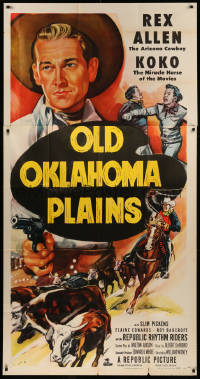 7j0700 OLD OKLAHOMA PLAINS 3sh 1952 art of Arizona Cowboy Rex Allen and Koko the Miracle Horse!