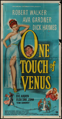 7j0702 ONE TOUCH OF VENUS 3sh 1948 sexy Ava Gardner, Robert Walker, great full-length art!