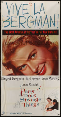 7j0709 PARIS DOES STRANGE THINGS 3sh 1957 Jean Renoir's Elena et les hommes, c/u of Ingrid Bergman!