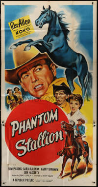 7j0712 PHANTOM STALLION 3sh 1954 great art of Arizona Cowboy Rex Allen & Koko the Miracle Horse!