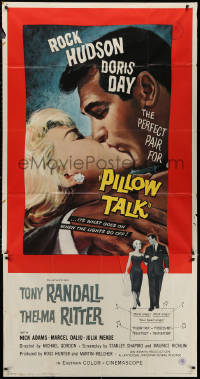 7j0713 PILLOW TALK 3sh 1959 bachelor Rock Hudson loves pretty career girl Doris Day, best kiss c/u!