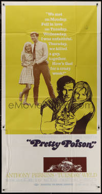 7j0718 PRETTY POISON 3sh 1968 cool art & photo of psycho Anthony Perkins & crazy Tuesday Weld!