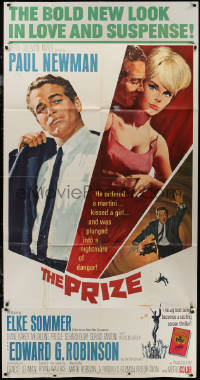 7j0720 PRIZE 3sh 1963 Howard Terpning art of Paul Newman in suit and tie & sexy Elke Sommer!
