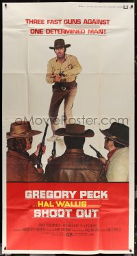 7j0735 SHOOT OUT 3sh 1971 great full-length image of gunfighter Gregory Peck vs. 3 fast guns!