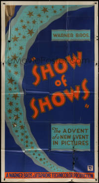 7j0736 SHOW OF SHOWS 3sh 1929 deco art, Advent of a New Event in Pictures, Warner Bros, ultra rare!