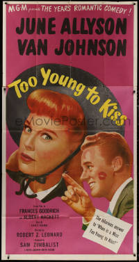 7j0772 TOO YOUNG TO KISS 3sh 1951 close up of Van Johnson with June Allyson's lipstick on his cheek!