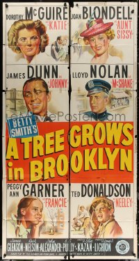 7j0774 TREE GROWS IN BROOKLYN 3sh 1945 portraits of Dorothy McGuire, Joan Blondell & top cast, rare!