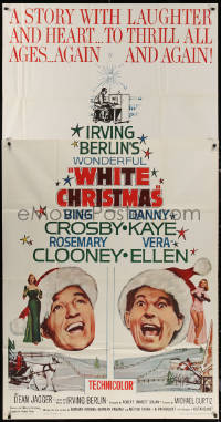 7j0789 WHITE CHRISTMAS 3sh R1961 Bing Crosby, Danny Kaye, Clooney, Vera-Ellen, musical classic!