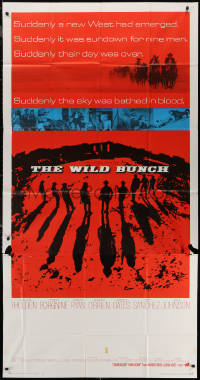 7j0791 WILD BUNCH int'l 3sh 1969 Sam Peckinpah cowboy classic, great different artwork!