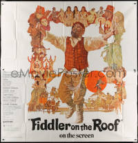 7j0078 FIDDLER ON THE ROOF 6sh 1971 different artwork of Topol & cast by Ted CoConis, rare!